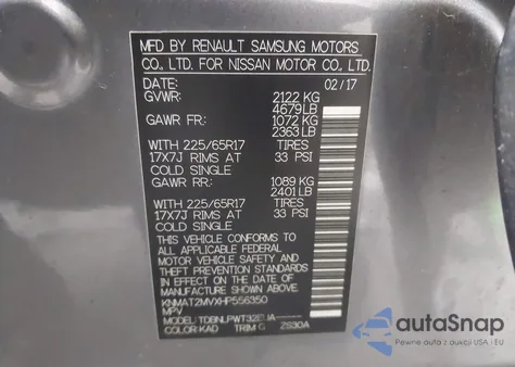 2017 Nissan Rogue S from USA, damaged, VIN KNMAT2MVXHP556350